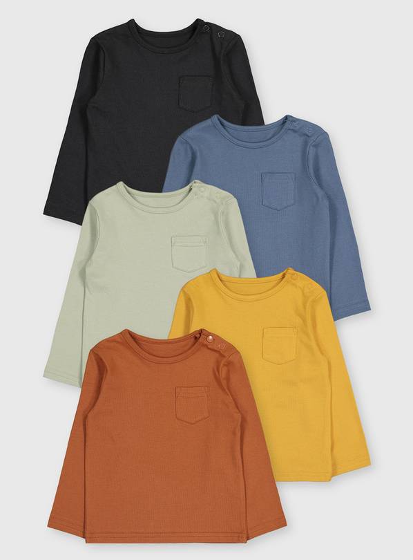 Earthy Long Sleeve Tops 5 Pack - 6-9 months